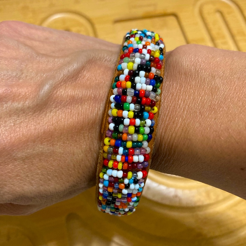 Multi colored beaded bangle ❤️